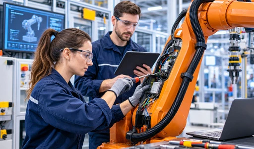 Industrial Robot Joint Maintenance and Electrical Inspection