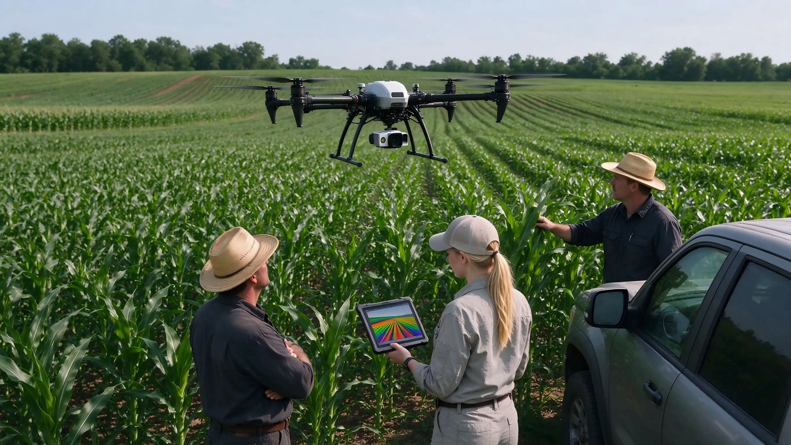 Multispectral Imaging Monitoring of Corn Fields