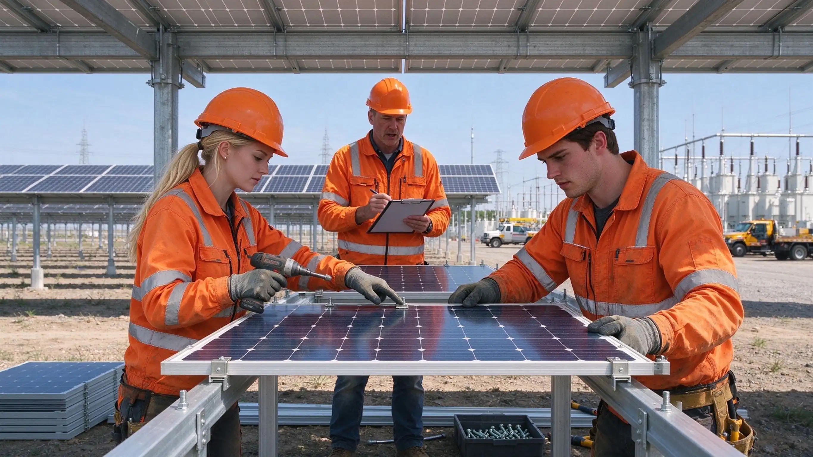 Photovoltaic array installation and construction Photovoltaic array installation and construction