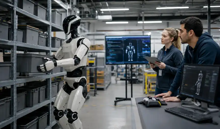 Humanoid Robot Warehouse Automation Application