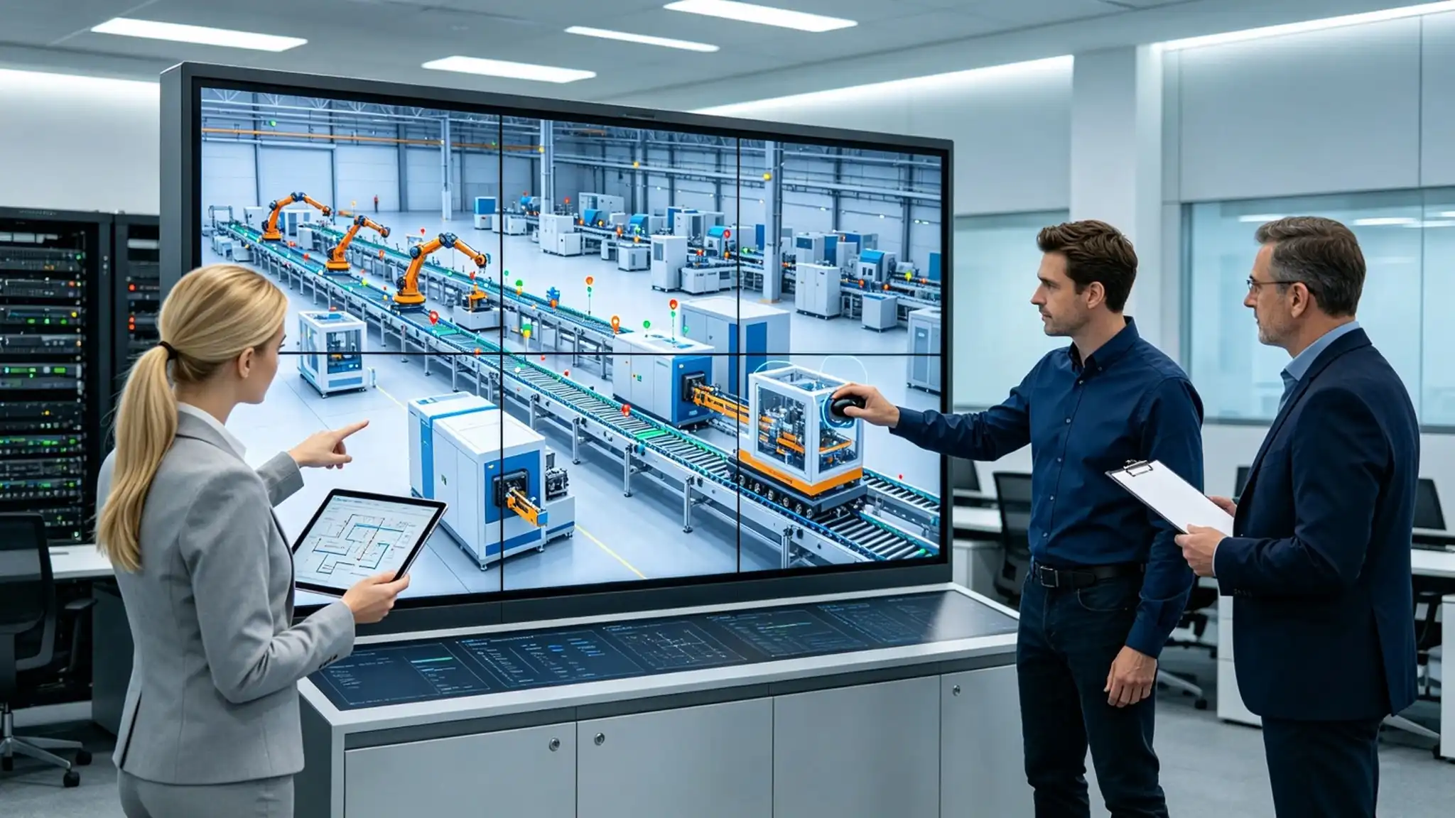 MES Digital Twin Workshop Monitoring Large Screen